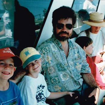 Brian, Susan, and the kids on a Whaling boat in the cape 1992