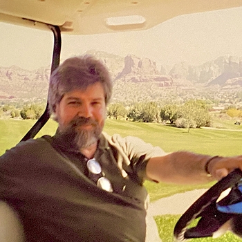 Brian trying out golf in Tuscon, Arizona 1995