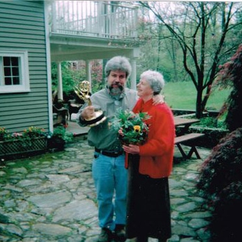 Brian with another Emmy and mother Winifred Keane at the Newtown estate 2002