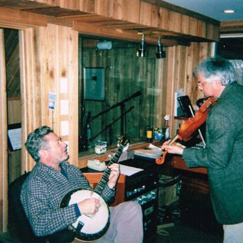 Eric Weissberg and Kenny Koseck working out a part in the studio 2004