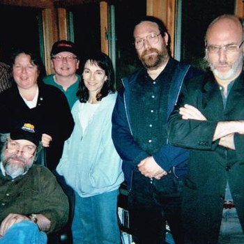Brian with string section (L-R Kurt Coble, Jill Jaffee, Marshal Coid, Roxanne Bergman, Jay Elfenbein, Dan Barret) 2005