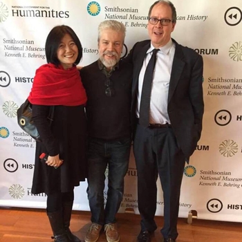 Li Shin Yu, Brian, and Multiple Award winning director Ric Burns at the Washington D.C. Smithsonian open of “The Pilgrims” in 2017