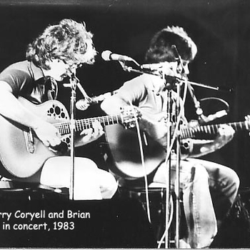 Larry Coryell and Brian on stage at the Bottom Line in New York 1983