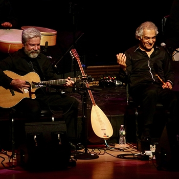 Brian and Omar Faruk Tekbilek on stage at their sold out Carnegie Hall reunion concert in New York 2018