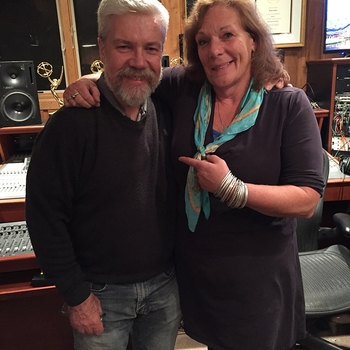 Brian and singer Sarah Brooks in the studio 2018