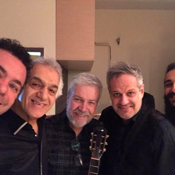 Brian with Omar’s band backstage Nazareth 2019