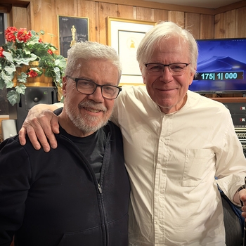 Brian and renowned oboe English horn player Robert Ingliss during symphony recording sessions February 2025