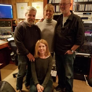 Brian & Jeff with producer Diane Mellen (standing) and director Stacey Stone (kneeling) working on "Forever Under Siege" 2017